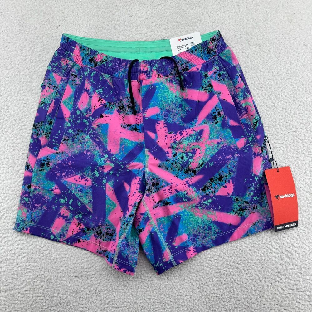 NWT Baysiders Shorts Men Small 7" Inseam Liner Birddogs Boom For Your Broomstick